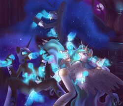 absurdres anal anal_sex animal_genitalia anthro breasts dark_persona furry highres my_little_pony nightmare_moon oral oral_sex princess_celestia_(mlp) princess_luna_(mlp) sex vaginal_penetration