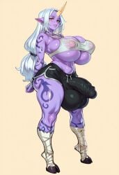 ai_generated breasts colored_skin covered_nipples dolphin_shorts futanari gravure_soraka gym_clothes gym_shorts huge_ass huge_breasts huge_cock intersex massive_breasts penis penis_under_clothes soraka tank_top
