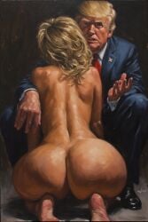 ai ai_generated ass ass_grab boobs_out breasts donald_trump embracing hillary_clinton hugs love lovers secretly_loves_it truth