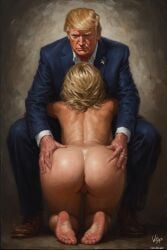 ai ai_generated ass ass_grab boobs_out breasts donald_trump embracing hillary_clinton hugs love lovers secretly_loves_it truth