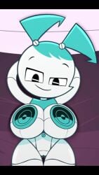 animated areolae big_breasts blue_hair blue_skin boombox breasts female female_only jenny_wakeman looking_at_viewer music my_life_as_a_teenage_robot nickelodeon nude nude_female pussy robot robot_girl smirk sound sound_warning speakers tagme vaz0v video xj-9