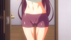 1girls 2022 20s animated animated bike_shorts breasts cameltoe female female garden_~takamine-ke_no_nirinka~ indoors large_breasts long_hair nipples solo_focus straight sweat tagme takamine_sayuri tank_top thighhighs towel