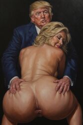 ai ai_generated ass ass_grab boobs_out breasts donald_trump embracing hillary_clinton hugs love lovers secretly_loves_it truth