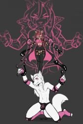 2025 alternate_species anthro arctic_fox black_bottomwear black_clothing black_latex black_legwear black_shorts black_thigh_highs bottomwear breasts brown_body brown_fur brown_hair bulge canid canine clothed clothed_anthro clothed_female clothing coat detailed_bulge duo fangs felid feline female fingerless_gloves fluffy fluffy_tail fox fur genital_outline gloves glowing glowing_eyes hair handwear hi_res highlights_(coloring) hypnosis kiyn_(kiynatonis) kneeling latex latex_clothing latex_legwear latex_manipulation latex_thigh_highs legwear liquid_latex lynx male mammal markings mind_control mostly_nude multicolored_hair panties penis penis_outline pink_clothing pink_eyes pink_gloves pink_handwear pink_highlights pink_topwear restrained sabertooth_(anatomy) scarlet-frost shorts spots spotted_body spotted_fur stirrup_legwear stirrup_stockings stockings supervillain tail teeth thigh_highs topwear true_fox two_tone_hair underwear white_body white_fur white_hair zaide_(ashkelling)