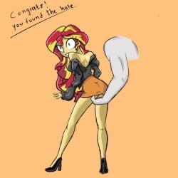 1girls equestria_girls fingering from_behind jacket my_little_pony non-con skirt stammis sunset surprised touching_pussy