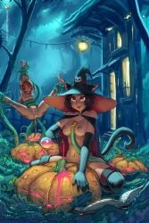 1boy 2girls animal_ears areolae bare_shoulders bbc-chan black_hair book boots borrowed_character breasts breasts_apart candle cat_ears cat_tail choker consensual_tentacles cum dragon_girl dragon_horns ears_through_headwear elbow_gloves female fire food gloves halloween hat holding jack-o'-lantern large_breasts lips lipstick looking_at_viewer magic makeup male medium_breasts miqo'te mole monster_girl multiple_girls navel nipples no_bra nude orange_eyes parted_lips penis potion pumpkin pussy short_hair sitting smile solo solo_focus spread_legs tail tentacle tentacle_sex thigh_boots thighhighs torch uncensored wariza weapon witch witch_hat yellow_eyes