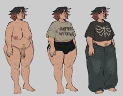 1futa 2d arm_hair baggy_pants big_breasts black_fingernails black_nails body_hair breasts casual catgrrrlriot chubby chubby_futa clothing color completely_nude completely_nude_futa dark_hair dolphin_shorts english english_text flaccid flaccid_penis futa_only futanari genital_piercing genitals hair_highlights harry_gunner_(catgrrrlriot) human intersex large_breasts leg_hair loose_clothes loose_shirt mexican mexican_female mole mole_(marking) mole_on_breast multicolored_hair multiple_views nonsexual nonsexual_nudity nude nude_futa original_character pale_skin pants penis penis_piercing piercing pubic_hair reference_image shirt shorts shoulder_length_hair simple_background solo solo_focus solo_futa tan-skinned_futa tan_areola tan_skin text text_on_shirt thick_thighs trans_woman transfem transgender wide_hips