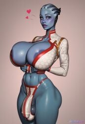 ai_generated asari asari_futa asari_futanari heart_symbol hungward large_breasts mass_effect thong
