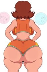 1girls ass ass_bigger_than_head ass_focus ass_jiggle back_view backboob big_breasts big_lips bimbo_lips booty_shorts breasts brown_hair cay_cant_draw child_bearing_hips clothed clothing crown dumptruck_ass earrings female female_only freckles freckles_on_ass freckles_on_face gigantic_ass hand_on_ass huge_ass hyper hyper_ass large_breasts lips looking_at_own_ass looking_back mario_(series) mario_kart mario_kart_world motion_lines nintendo one_eye_closed princess princess_daisy princess_daisy_(swimwear) princess_peach princess_rosalina revealing_clothes shorts shoulder_length_hair sideass simple_background smacking_ass smacking_own_ass solo solo_female sports_uniform sportswear tan-skinned_female tan_skin teasing thick_thighs tight_clothing wide_hips wink