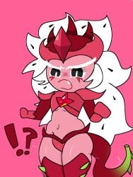 2025 androgynous anthro anthrofied armor ass big_ass black_sclera cookie cookie_run cookie_run_kingdom curvy doodle dragon embarrassed girly jembbrowm long_hair mouth_open pink_skin pitaya_dragon_cookie shocked tail thick_thighs white_eyes white_hair wide_hips