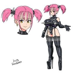1girls big_breasts boot_fetish boots breasts choker dominant_female dominatrix elbow_gloves enkaboots female femdom gloves high_heel_boots high_heels leather leather_boots leather_clothing leather_gloves original_character original_characters pigtail pigtail_braids pink_hair platform_boots platform_footwear platform_heels platform_shoes riding_crop spiked_collar spikes thigh_boots thighhigh_boots thighhighs tight_clothing twintails twintails whip