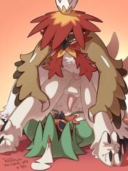 2025 absurd_res anal anthro ass balls beak bent_over bodily_fluids brown_body decidueye decidueye_day dominant dominant_male duo feathers feet generation_7_pokemon generation_8_pokemon genital_fluids genitals hi_res hisuian_decidueye hisuian_form holding_hips leaking_precum looking_at_another looking_at_partner male male/male nintendo open_mouth penis pink_penis pinning_down pokemon pokemon_(species) precum regional_form_(pokemon) rozalid sex standing submissive submissive_male sweat sweatdrop talons tapering_penis toes white_body