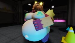anthro breasts fashui_(kaiju_paradise) female furry kaiju_paradise pregnant pregnant_belly pregnant_female ravenuwu roblox self_upload
