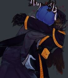 2boys anal_sex black_body blush dusekkar_(forsaken) forsaken gay gay_male gay_sex half_naked horns male male/male male_only mute roblox roblox_game sobbing taph_(forsaken) wings yaoi