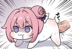 1girls :3 blush_stickers bow chibi chibi_only chibi_style closed_mouth disembodied_penis doggy_style doggy_style doggy_style doro_(nikke) dorothy_(nikke) emphasis_lines erotic_chibi expressionless female goddess_of_victory:_nikke hair_ribbon head_empty highres male meme nipples penis pink_hair please_don't_jack_off_to_this purple_bow purple_eyes pussy pussy_juice short_hair solo_focus vaginal_insertion vaginal_penetration vaginal_sex white_ribbon