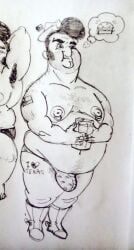 2025 brawl_stars bull_(brawl_stars) don_pornito gay male male_only monochrome supercell tagme traditional_media video_games yaoi
