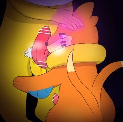 2023 2_tails 3_fingers 5_fingers anthro anthro_on_anthro balls biped black_markings black_nose blonde_eyebrows blush bodily_fluids breath buizel censor_bar censored censored_genitalia censored_penis digital_media_(artwork) dipstick_tail dripping duo erection eyebrows faceless_anthro faceless_character faceless_male feet fingers forced fur garakuta033 generation_1_pokemon generation_4_pokemon genital_fluids genitals half-closed_eyes hand_on_head hi_res hypno_(pokemon) hypnosis licking male male/male male_anthro markings mind_control multi_tail narrowed_eyes neck_tuft nintendo nude nude_anthro nude_male oral orange_body orange_fur orange_tail penile penis penis_lick pink_penis pokemon pokemon_(species) precum precum_drip pubes purple_eyes rape sex simple_background solo_focus sweat tail tail_markings tapering_penis tears tongue tongue_out tuft whisker_markings white_body white_fur white_pubes yellow_balls yellow_body yellow_fur yellow_tail_tip