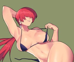 1girls artist_request bikini breasts hair king_of_fighters shermie_(kof)