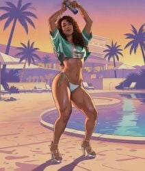 animated big_ass big_booty big_butt bubble_ass bubble_butt curly_hair grand_theft_auto grand_theft_auto_vi johnny2x4posts latina looking_back_at_viewer shorter_than_30_seconds solo solo_female solo_focus squatting_female swimsuit tagme thicc thick thick_ass thick_thighs twerk twerking video