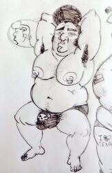 2025 brawl_stars bull_(brawl_stars) don_pornito gay male male_only monochrome supercell tagme traditional_media video_games yaoi