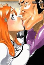 accurate_art_style ai_generated anime_coloring bleach bleach:_the_thousand-year_blood_war curvy female female_only mature mature_female milf pinup solo solo_female solo_focus stickyai