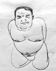 2025 bulge chubby don_pornito gay male male_only monochrome shane_(stardew_valley) stardew_valley tagme traditional_media video_games yaoi