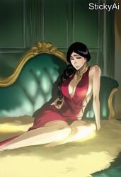 accurate_art_style ai_generated anime_coloring bleach bleach:_the_thousand-year_blood_war curvy female female_only mature mature_female milf pinup solo solo_female solo_focus stickyai