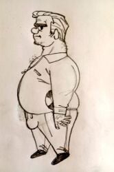 2025 bulge character_request don_pornito gay male male_only monochrome tagme traditional_media yaoi