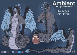 2025 2_penises animal_genitalia animal_penis anthro athletic athletic_anthro athletic_male back_feathers blue_eyes blue_penis bone cloaca couatl cross_section erection feathered_scalie feathered_snake feathered_wings feathers front_view genitals gloves_(marking) head_feathers hemipenes hufnaar male male_anthro markings mouth_closed multi_genitalia multi_penis nude pecs penis rear_view reptile scalie side_view simple_background snake solo spots spotted_markings spotted_tail tail tail_markings tail_tuft tuft wings