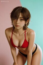 1girl ai_generated bikini bikini_bottom bikini_top breasts evie_(stellar_blade) realistic short_hair stellar_blade:_blood_rain tomboy tomboyish