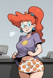 1girls aged_up ai_generated disney disney_channel glasses older pepper_ann pepper_ann_pearson red_hair toon_disney
