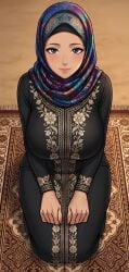 abaya arabian arabian_clothes female hijab hijabi praying religious_clothing tanned tanned_female tanned_skin