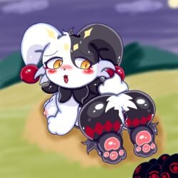 1:1 aramatchan breasts butt dupin_(pal) egg female hi_res lagomorph leporid mammal pal_egg palmorph palworld pocketpair rabbit solo