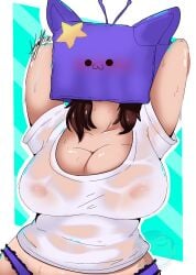 alien alien_girl andyret_flo0w argentina big_breasts breast_grab breasts breasts_out brown_hair female female_only happy nimu nimu_(cosplay) nimu_(irl) solo solo_female streamer streaming twitch twitch.tv twitch_streamer twitter vtuber wet wet_body wet_shirt youtube youtube_hispanic youtuber youtubers