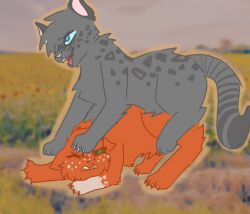 ambiguous_penetration angry ashfur_(thunderclan) breath breezepawlt claws domestic_cat duo felid feline felis female feral looking_pleasured male male/female mammal panting penetration pinned pinned_to_ground questionable_consent sex squirrelstar_(warriors) toony warriors_(book_series)