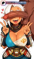 1boy 1girl 1girls 2026 ai_generated artist_name big_breasts big_chest big_tits boobs breasts bust busty chest cleavage clothed_female_nude_male cock dark_skin dick double_v electroworld erection hair_over_one_eye heart hetero hi_res high_quality high_resolution highres hyrule_warriors impa large_breasts patreon patreon_username penis penis_on_face stable_diffusion testicles the_legend_of_zelda tits tongue tongue_out transparent_background trembling twitching_penis uncensored v watermark white_hair