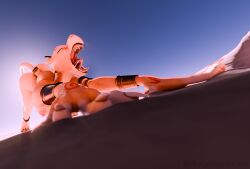 3d_(artwork) anthro armwear big_breasts blue_eyes bodypaint breasts clothing desert digital_media_(artwork) disney feathers felid feline female genitals jewelry legwear lion mammal mess_maker nala_(the_lion_king) nipples nude pantherine solo the_lion_king tribal vulva