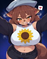 1girl child_bearing_hips covered_nipples female_focus huge_breasts incoming_hug inminent_sex latam_virtual_youtuber mogambuzz positive_pregnancy_test pov pregnancy_test raccoon_ears raccoon_girl raccoon_tail wide_hips youtuber_girl