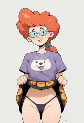 1girls aged_up ai_generated disney disney_channel glasses older pepper_ann pepper_ann_pearson red_hair toon_disney