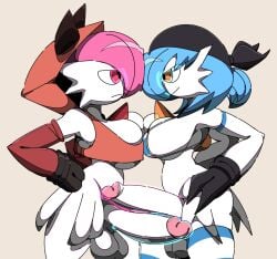 animated aquavoir_(character) duo gardevoir generation_3_pokemon greepurl hi_res humanoid intersex intersex/intersex magmavoir_(character) nintendo pokemon pokemon_(species)