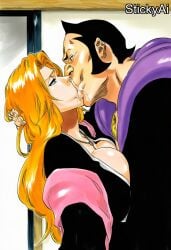 accurate_art_style ai_generated anime_coloring bleach bleach:_the_thousand-year_blood_war curvy female female_only mature mature_female milf pinup solo solo_female solo_focus stickyai
