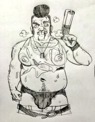2025 brawl_stars bull_(brawl_stars) don_pornito gay male male_only monochrome supercell tagme traditional_media video_games yaoi
