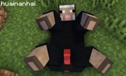 1boy animal_genitalia feral gay huainanhai looking_at_viewer lying_on_back minecraft ready_to_fuck sheep_(minecraft)