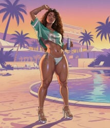 big_ass big_booty big_butt bubble_ass bubble_butt curly_hair grand_theft_auto grand_theft_auto_vi latina solo solo_female solo_focus swimsuit thicc thick thick_ass thick_thighs vice_city_cover_girl