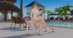 2girls ayane_(doa) dead_or_alive dead_or_alive_xtreme_venus_vacation kasumi_(doa)