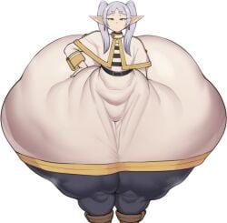 ai_generated big_thighs frieren gigantic_thighs hyper_ass irxsvielwriter sousou_no_frieren transparent_background voluptuous voluptuous_female