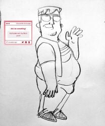 2025 brawl_stars bulge buster_(brawl_stars) chubby don_pornito gay male male_only monochrome straw.page supercell tagme traditional_media video_games yaoi
