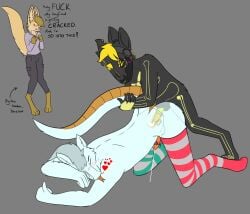 2026 anal anal_canal anal_penetration animal_genitalia animal_penis anthro anthro_on_anthro anthro_penetrated anthro_penetrating anthro_penetrating_anthro balls being_watched bending_of_the_rectum black_body black_fur blonde_hair blood blue_body blue_fur blush blush_lines bodily_fluids canid canine canine_genitalia canine_penis clothed clothed_anthro clothed_female clothing cuckquean cum cum_in_ass cum_inside digital_drawing_(artwork) digital_media_(artwork) doggystyle dragon ejaculation english_text erection female fennec_fox fox from_behind_position fully_clothed fully_clothed_anthro fully_clothed_female fur genital_fluids genitals group hair heart_symbol hi_res internal internal_anal interspecies knot knotted_penis kona_biralla legwear long_ears long_tail looking_at_another machine male male/male male_penetrated male_penetrating male_penetrating_male mammal multicolored_eyes mythological_creature mythological_scalie mythology nosebleed osko_(yaveton) pattern_clothing pattern_legwear penetration penile penile_penetration penis prostate prostate_stimulation protogen scalie sex sex_toy striped_clothing striped_legwear stripes tail tail_grab tan_body tan_fur text thigh_highs tongue tongue_out trio true_fox vibrator vibrator_on_penis watching_from_afar white_body white_fur wingless_dragon x-ray_view yaveton yellow_body yellow_fur