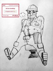 2025 don_pornito engineer_(team_fortress_2) gay male male_only monochrome straw.page tagme team_fortress_2 traditional_media video_games yaoi