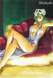 accurate_art_style ai_generated anime_coloring bleach bleach:_the_thousand-year_blood_war curvy female female_only mature mature_female milf pinup solo solo_female solo_focus stickyai